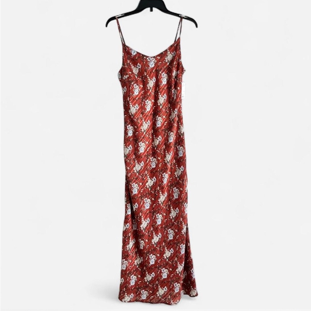 NWT SO Rust Floral Midi Slip Dress